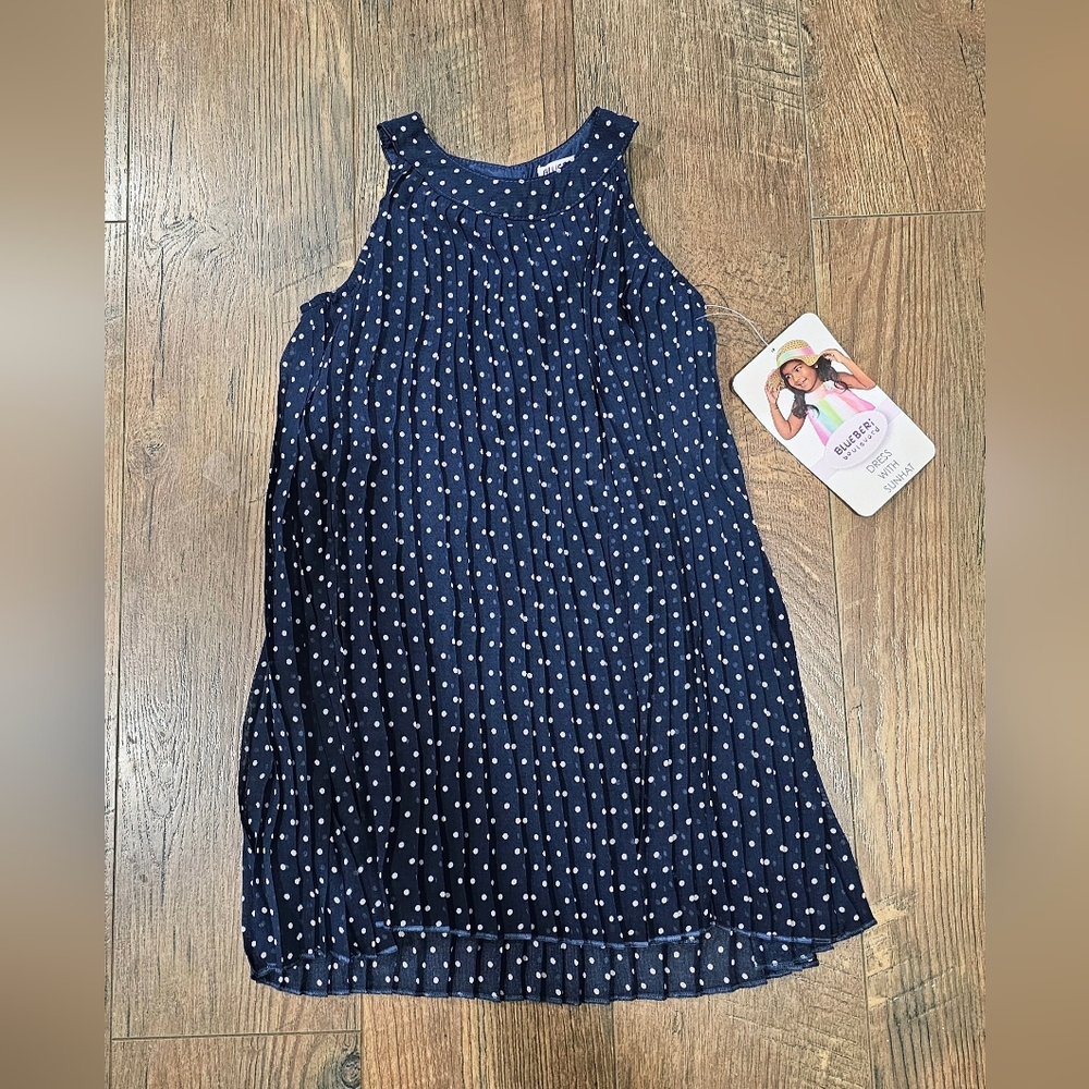 Blueberi Boulevard Blue and White Girl Dress
